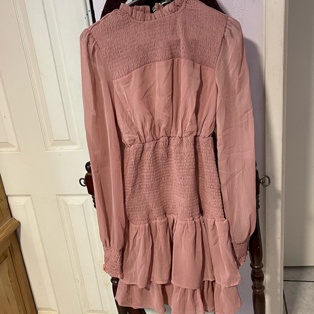 Ruffled blush pink dress